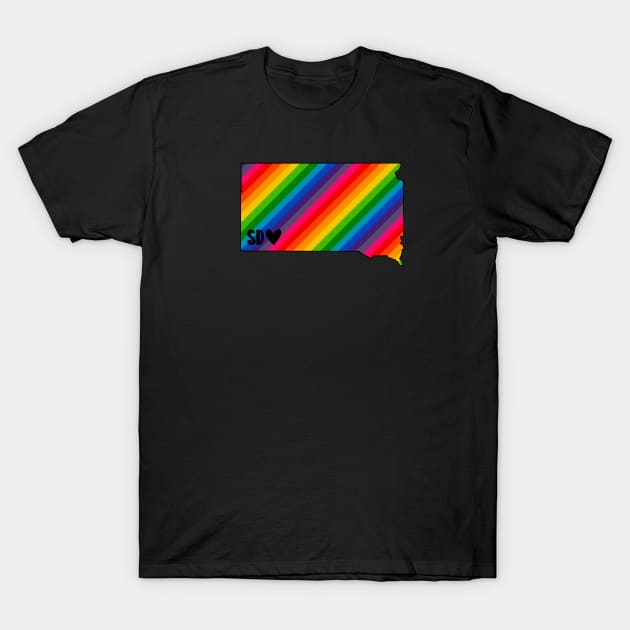 USA States: South Dakota (rainbow) T-Shirt by LetsOverThinkIt